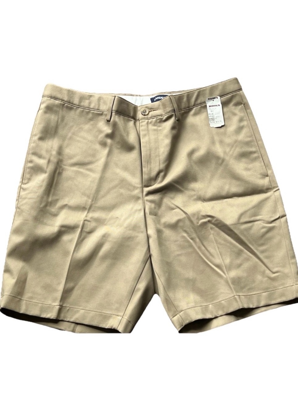 Lands End Chino Shorts Mens Size 36 Khaki Classic Fit 9" Inseam 100% Cotton Golf